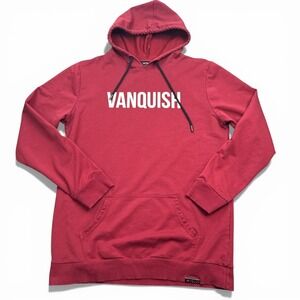 Vanquish Fitness‎ Lightweight Hoodie Mens Size Large Red Big Logo Athleisure